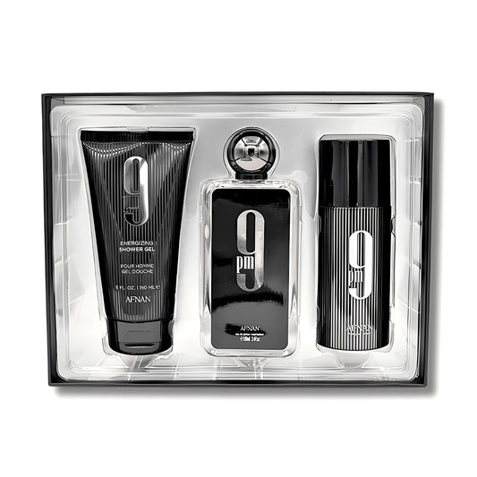 Perfume Árabe Afnan 9PM Set Unisex EDP 100ml + Shower Gel + Deo