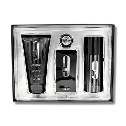 Perfume Árabe Afnan 9PM Set Unisex EDP 100ml Shower Gel  Deo