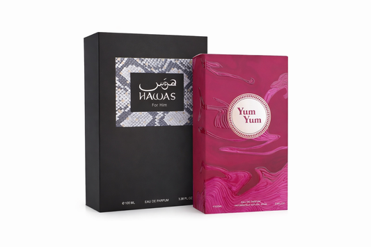 Set Dúo Perfumes Árabes – Hawas For Him + Yum Yum | 100ml c/u
