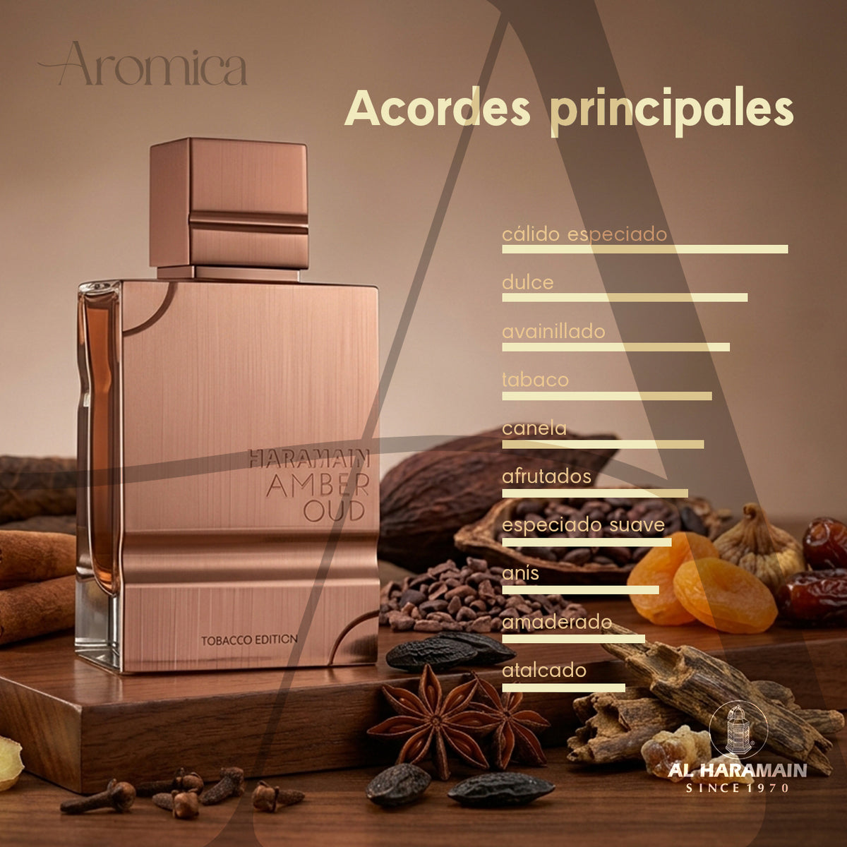 Perfume Árabe Al Haramain Amber Oud Tobacco Unisex EDP 60ml