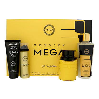 Perfume Árabe Set de 4 pzas  Odyssey Mega For Men 100ML